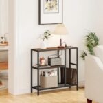 Snughome Console Table with Power Outlets. Entryway Table with Storage. 31.5 L x 9.8 W x 29.5 H Narrow Sofa Table with 3 Tier Shelves. Couch Table with USB Ports. for Hallway Living Room. Entrance