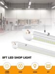 8FT LED Shop Lights 6000K White 100W. 15000lm Workshop led Light V Shape. Plug and Play. Hanging/Surface Mount Install. 8 Foot led Lights for Garage.10 Pack