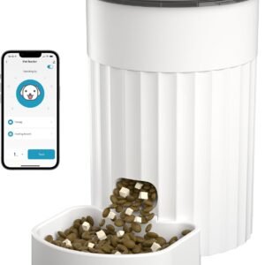 Automatic Cat Feeder 3L. 2.4G WiFi Auto Cat Food Dispenser for Cats and Small Dogs. Timed Cat Feeder Programmable Portion Size with APP Control & Alexa 1-10 Meals Per Day (White)