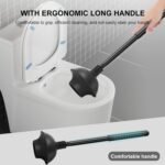 SetSail Toilet Brush and Plunger Set. Toilet Plungers for Bathroom Heavy Duty Toilet Bowl Brush and Holder Hidden Toilet Plunger and Brush Set for Deeply Cleaning - Black