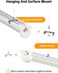 8FT LED Shop Lights 6000K White 100W. 15000lm Workshop led Light V Shape. Plug and Play. Hanging/Surface Mount Install. 8 Foot led Lights for Garage.10 Pack