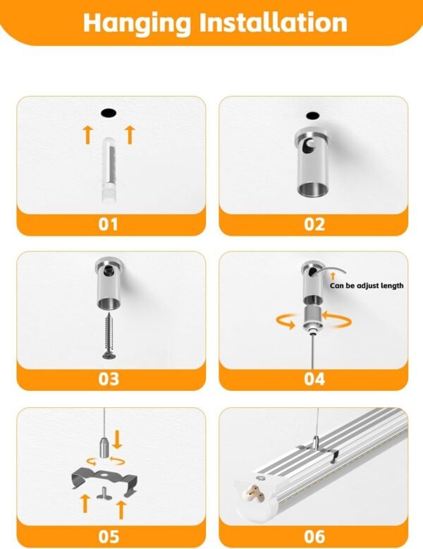 8FT LED Shop Lights 6000K White 100W. 15000lm Workshop led Light V Shape. Plug and Play. Hanging/Surface Mount Install. 8 Foot led Lights for Garage.10 Pack