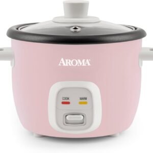 Aroma Housewares 4-Cups (Cooked) / 1Qt. Rice & Grain Cooker (ARC-302NGP). Pink
