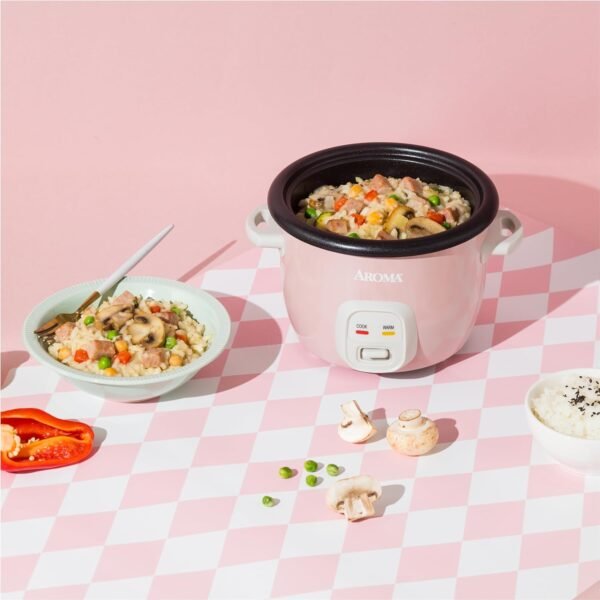 Aroma Housewares 4-Cups (Cooked) / 1Qt. Rice & Grain Cooker (ARC-302NGP). Pink
