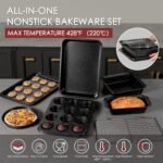 Kikcoin 31 Pcs Kitchen Cookware Set. Non Stick Pots and Pans Set Bakeware Set Nonstick Cooking Set with Baking Pans. Frying Pans. Saucepan. Grill Pan. Utensils