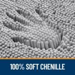 OLANLY Bathroom Rugs 30x20. Extra Soft Absorbent Chenille Bath Rugs. Rubber Backing Quick Dry. Machine Washable Bath Mats for Bathroom Floor. Tub and Shower. Home Decor Accessories. Grey