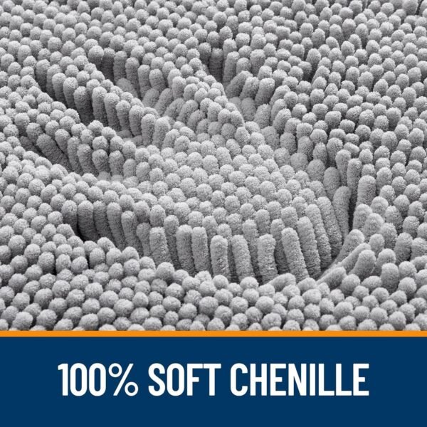 OLANLY Bathroom Rugs 30x20. Extra Soft Absorbent Chenille Bath Rugs. Rubber Backing Quick Dry. Machine Washable Bath Mats for Bathroom Floor. Tub and Shower. Home Decor Accessories. Grey