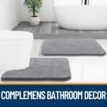 OLANLY Bathroom Rugs 30x20. Extra Soft Absorbent Chenille Bath Rugs. Rubber Backing Quick Dry. Machine Washable Bath Mats for Bathroom Floor. Tub and Shower. Home Decor Accessories. Grey