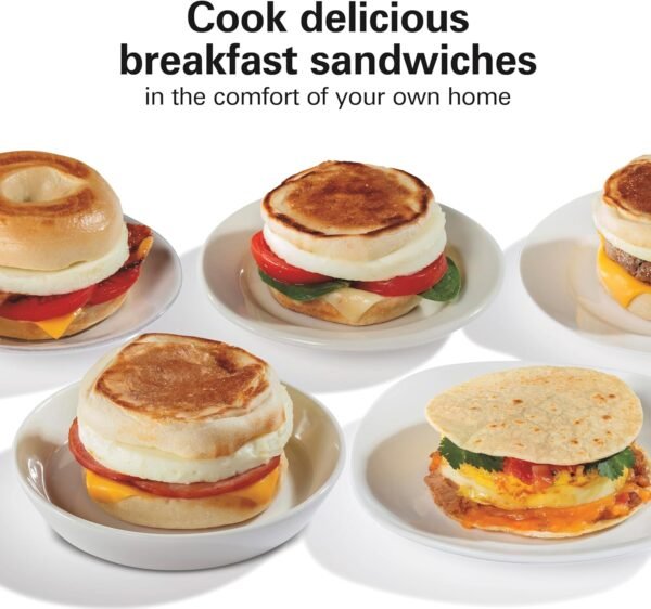 Hamilton Beach Dual Breakfast Sandwich Maker with Timer. Silver (25490A)