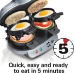 Hamilton Beach Dual Breakfast Sandwich Maker with Timer. Silver (25490A)