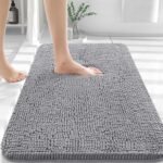 OLANLY Bathroom Rugs 30x20. Extra Soft Absorbent Chenille Bath Rugs. Rubber Backing Quick Dry. Machine Washable Bath Mats for Bathroom Floor. Tub and Shower. Home Decor Accessories. Grey
